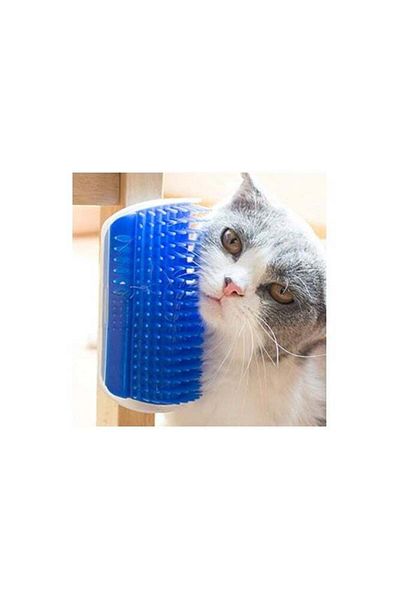 Mirfa Cat Self Grooming Brush - Face Scratcher And Massage Comb (Royal Blue)