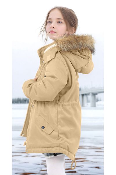 Pantulux Girl's Waterproof Machine Washable Canvas Fabric Thick Winter Coat