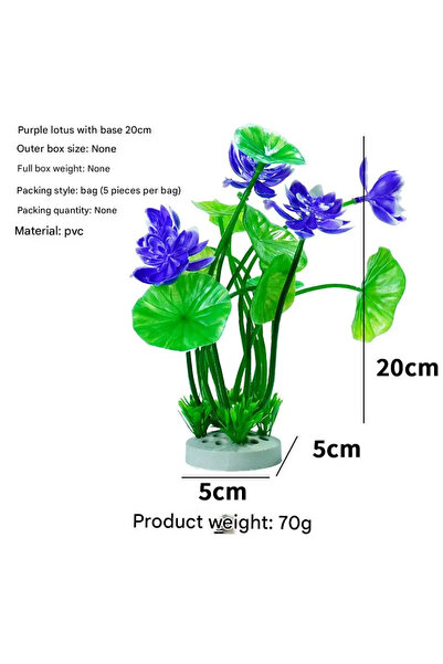 OEM Planta Artificială Lotus Violet pentru Acvariu – Decor Realist, Non-Toxic, 20cm