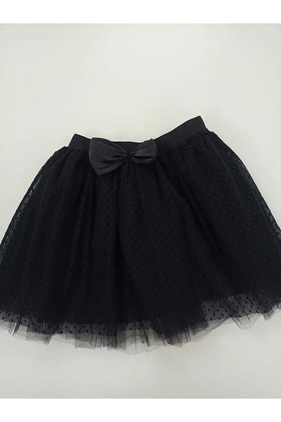 Batıdan Girl's Tulle and Polka Dot-Bow Detailed Skirt Black - Black - Batdnummttoueqtek-Si