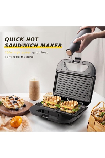 divendi-ro Sandwich Maker and Grill, RAF R261, 2 in 1, 850 W, non-stick plates, thermostat, 22x23x24 cm, black