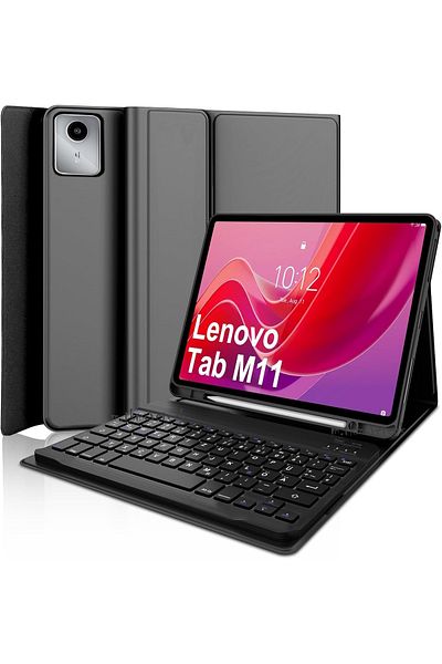m.tk moveteck Lenovo Tab M11 Tb330Fu 11 Inch Compatible Tablet Case with Keyboard Wireless Bluetooth Pen Compartment Q Turkish