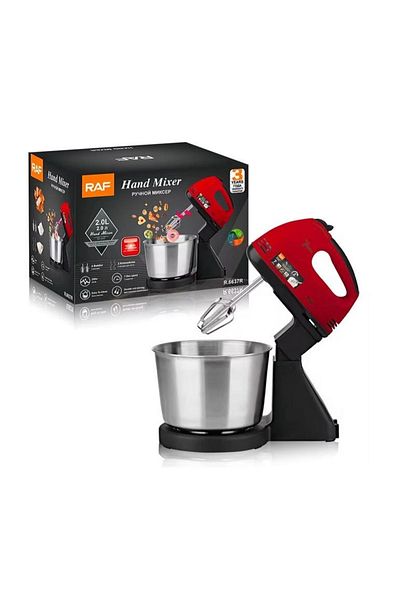 divendi-ro Mixer 2 in 1, RAF R6637R, hand and table, 250W, 7 speeds, 2 blades, 2L stainless steel, red-black