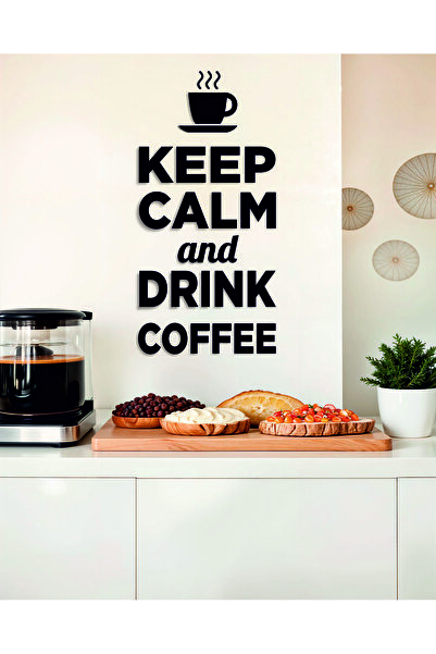 Dekormarket Keep Calm and Drink Coffee – Black Acrylic Wall Sign