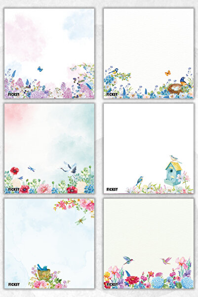 Ficksy دفتر ملاحظات على شكل زهرة - مقاس 9*9 سم - 50 ورقة - دفتر ملاحظات - مذك...