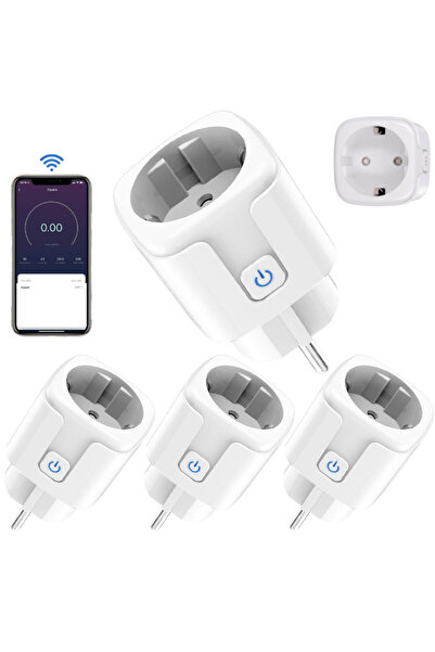 VisionHub Set de 4 prize inteligente, cu contorizare și monitorizare a consumului de energie, control prin aplicația Tuya Smart Life