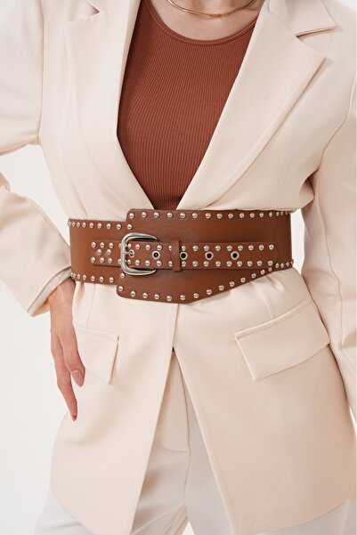 MODAM HİFA Studded Belt Wide Belt Dress Belt Shirt Belt Waist Belt Body Belt