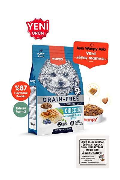 Wanpy TOM&JERRYPETSHOP-Tahılsız Tavuklu Yavru Köpek Maması 1,5 kg