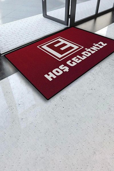 Valerine Life Red Welcome Door Mat with Pharmacy Logo 45x70cm