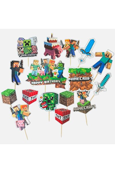 MINECRAFT Set Decoratiuni Tort 5-15cm
