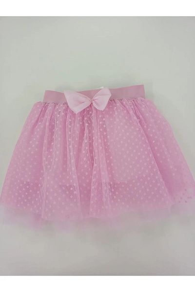 Sereia Girl's Tulle and Polka Dot-Bow Detailed Skirt Pink - Pink - Sreiaummttoueqtek-Pe