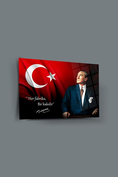 glassartdesign Ataturk Glass Painting 161 - Ataturk Painting - Flag Painting