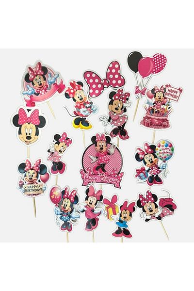 Minnie Mouse Set decoratiuni tort Minnie Mouse 3-15cm