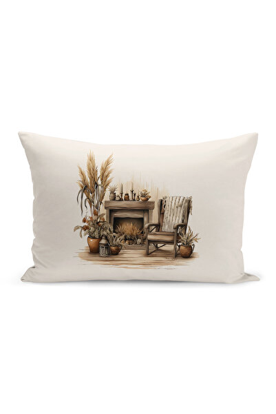 Bertille Home Sonbahar Serisi Çift Tarafı Dijital Baskılı Kırlent Kılıfı (Hal...