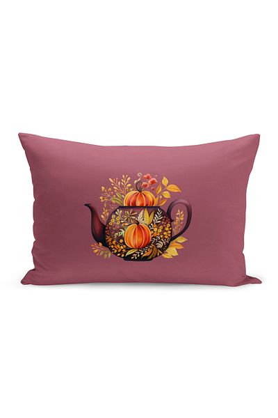 Bertille Home Autumn Series Double Sided Digital Printed Throw Pillow Cover (Halloween Autumn Cushion Cover)