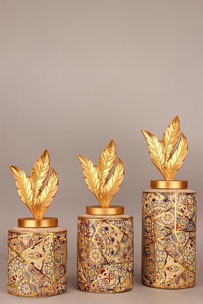 Hmydesign Golden Dance Handmade Ceramic Set of 3 Vase