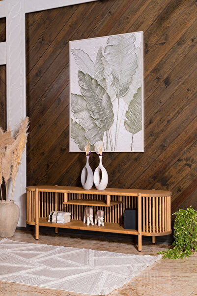 woodbaba Masif Ahşap TV Ünitesi Açık Ceviz 173cm İskandinav Modern TV Sehpası...