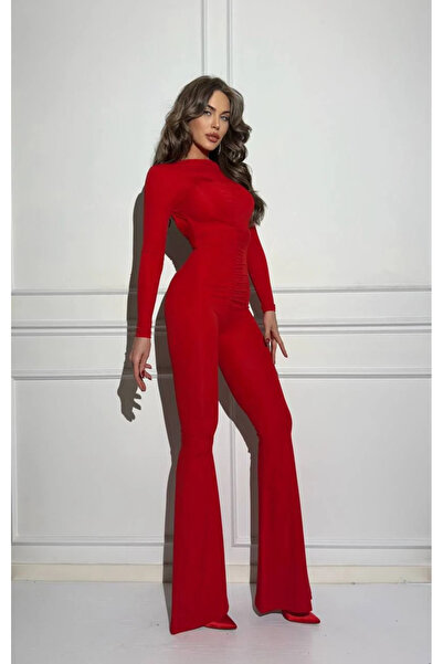 AFİTAP Shirred Back Low-Cut Jumpsuit
