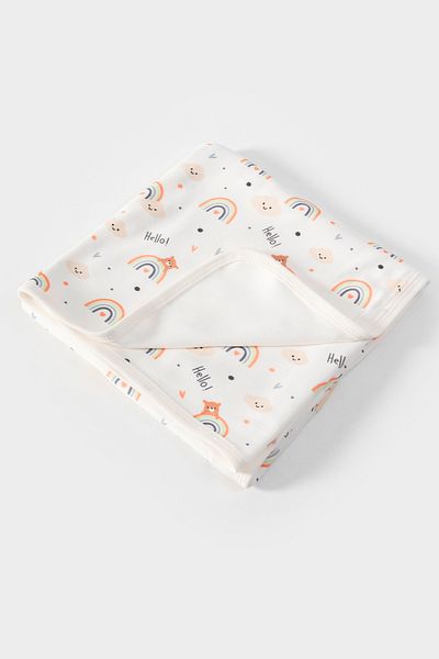 MAHFEL 100% Cotton Organic Rainbow Printed Baby Kids Blanket