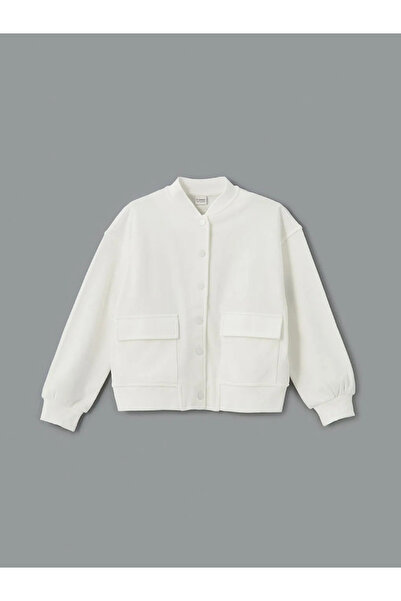 LC Waikiki LCW KidsEkru Uzun Kollu Kız Çocuk Kolej Ceket