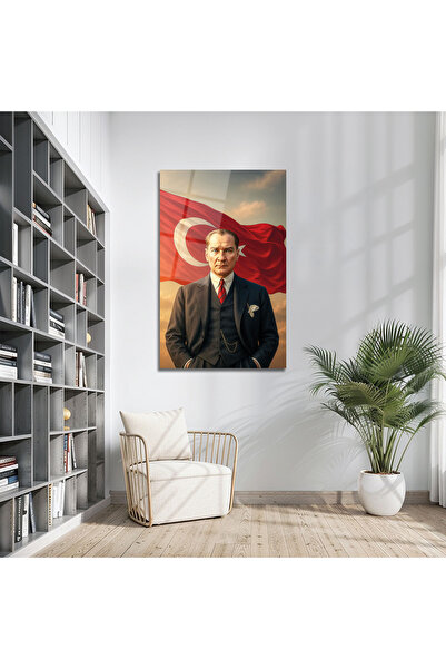 Altat Home Atatürk ve Türk Bayrağı Temalı Cam Tablo