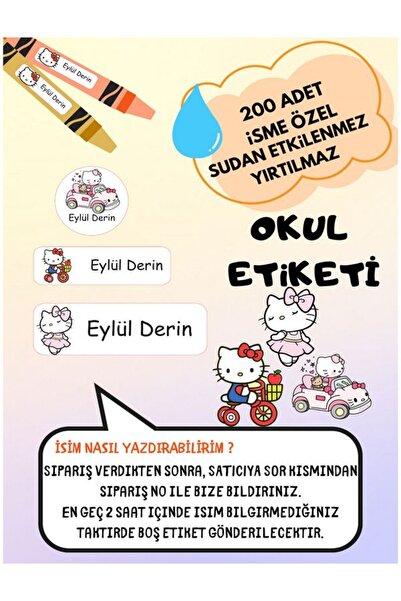 EyER Shoping Hello Kitty školska etiketa, olovka, sveska, prilagođena etiketa...