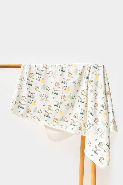 MAHFEL 100% Cotton Organic Cute Animal Printed Baby Kids Blanket