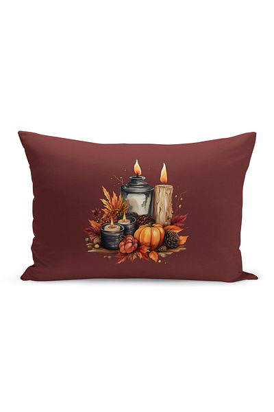 Bertille Home Autumn Series Double Sided Digital Printed Throw Pillow Cover (Halloween Autumn Cushion Cover)