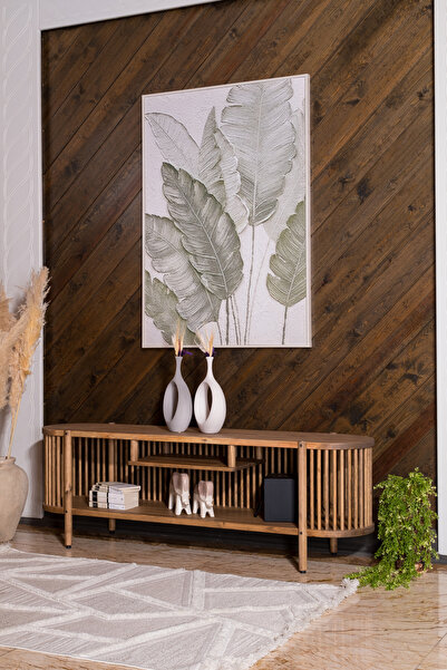 woodbaba Masif Ahşap TV Ünitesi Koyu Ceviz 173cm Retro Rustik TV Sehpası 55-6...