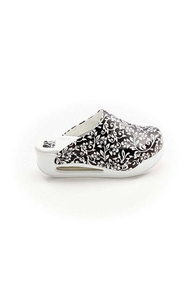 DRMOON Women's orthopedic medical clogs white Airmax Black & White