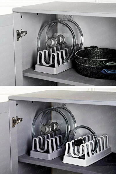 Arsimo 6 Bölmeli Plastik Tabaklık Tencere Kapaklığı Organizer | 6 Bölmeli Çok Amaçlı Kurutmalık Bulaşıklık