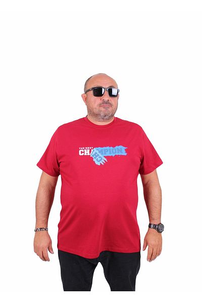 MocGrande Men's Plus Size Crew Neck T-Shirt Champion 25180 Maroon