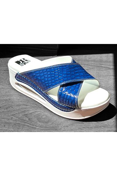 DRMOON Orthopedic sandals with straps, women, blue