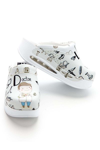 DRMOON White orthopedic medical clogs for women - Airmax Doctor White