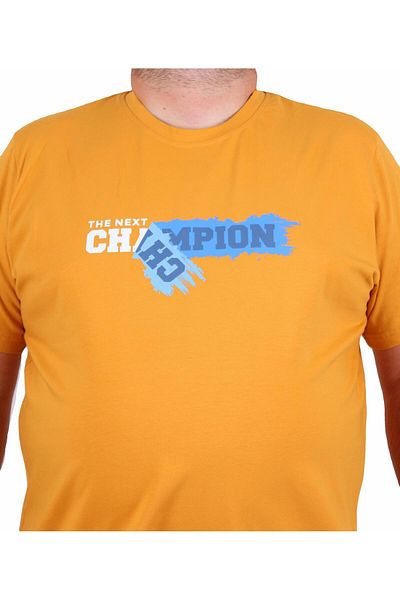 MocGrande Men's Plus Size Crew Neck T-Shirt Champion 25180 Mustard