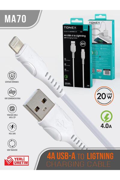 Edit Teknoloji Tonex 20W USB-A to Lightning Kablo | 4A Hızlı Şarj | iPhone & ...