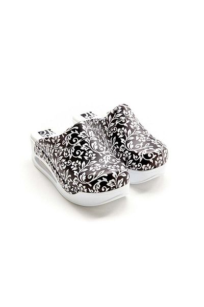 DRMOON Women's orthopedic medical clogs white Airmax Black & White