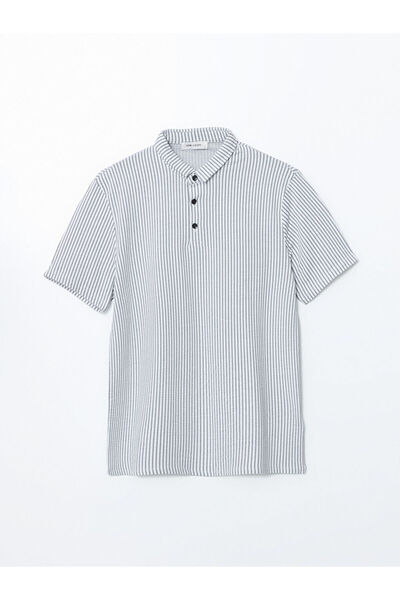 LC Waikiki Quality Parts from Celebi Store |   Judge Collar Short Sleeve Men's Textured T-Shirt