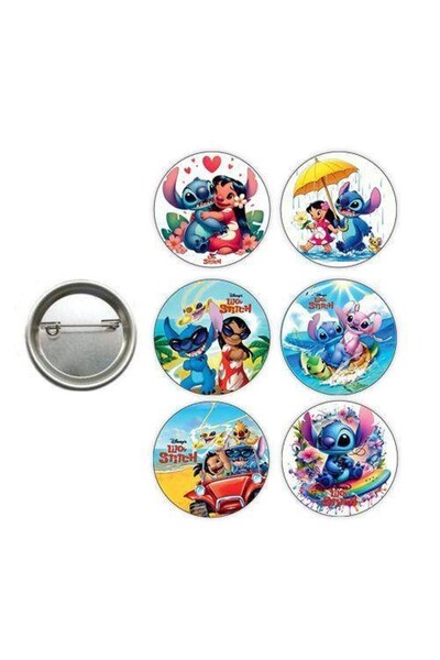 Parti Dükkanım Lilo ve Stitch 6'lı Parti Rozeti