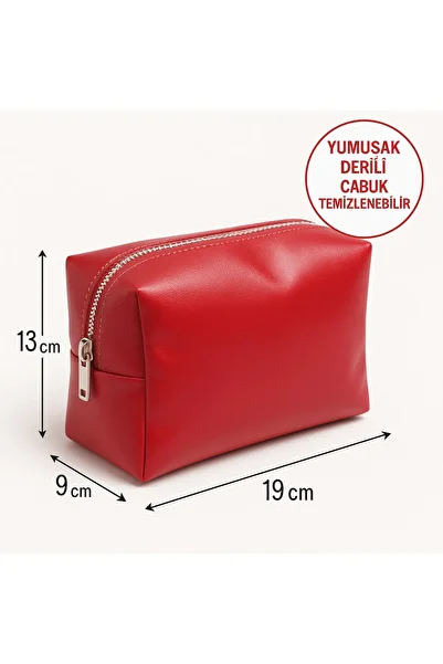 BLTBAGS Makeup Bag with Soft Leather