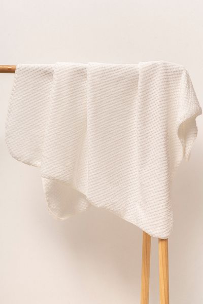 MAHFEL 100% Polar Jacquard Patterned 1St Class Baby & Kids Blanket Ecru