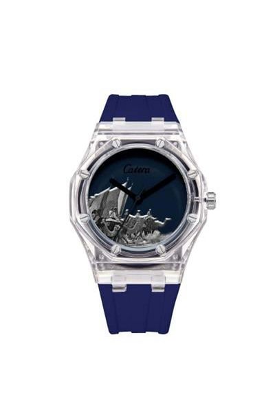 catera Men's watch, transparent, in navy blue