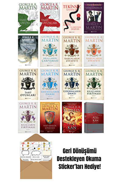 Epsilon Yayınevi George R. R. Martin 16 Kitap Seti + Okuma Sticker'ları