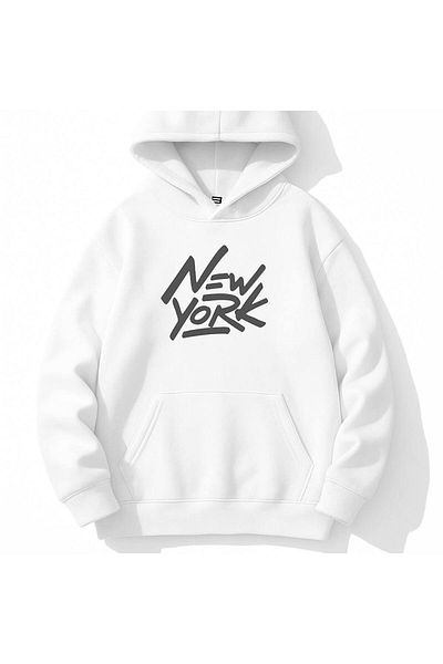 CLASSY.MODA New york written Hooded sweatshirt