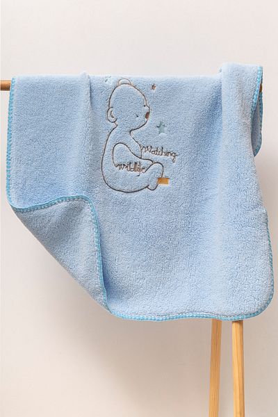 MAHFEL 100% Double Layer Fleece 1St Class Baby & Kids Blanket Blue