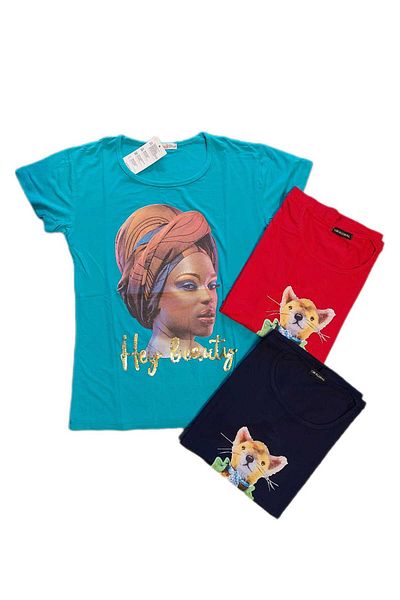 NiLi 3 Pieces Printed Cotton Standard Size T-Shirt