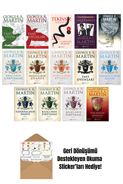 Epsilon Yayınevi George R. R. Martin 14 Kitap Seti + Okuma Sticker'ları