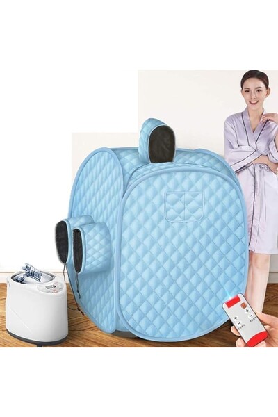 Kardett Sauna pliabila cu aburi 1.7L, portabila, albastra, detoxifiere si relaxare, 1800W, cabina Mini Steam