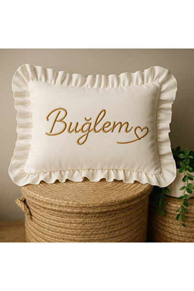 Moda Lime Kişiye Özel İsim Yazılı Nakışlı Fırfırlı Bebek Yastığı – Hediyelik