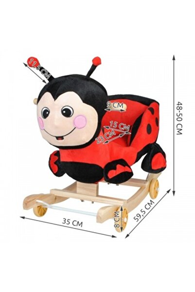 Kardett Ladybug rocking chair for children, with ride-on function, wheeled sled and interactive sounds